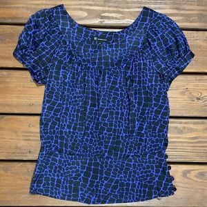INC purple silk leopard print blouse